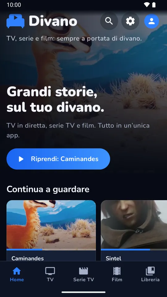 Home di Divano sul telefono