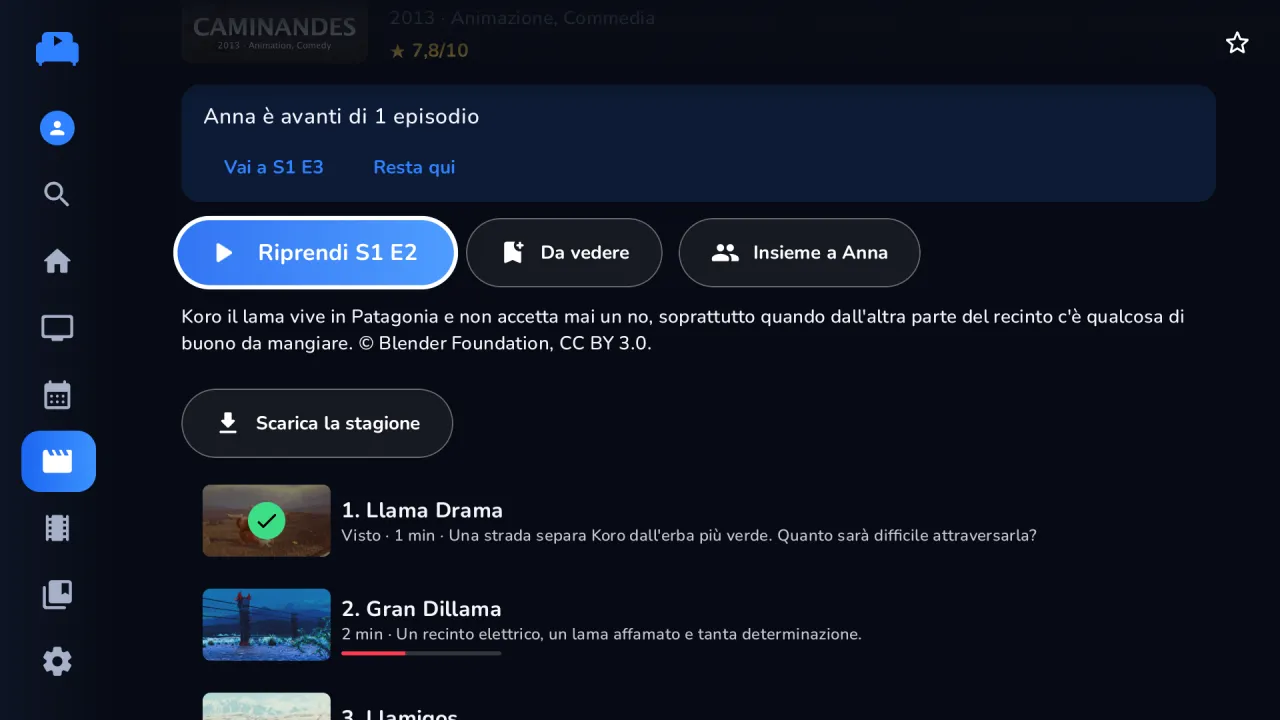 Guarda insieme: una serie condivisa tra due profili con i progressi di entrambi